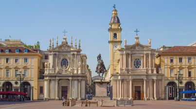 Turin - Piazza San Carlo et les églises jumelles